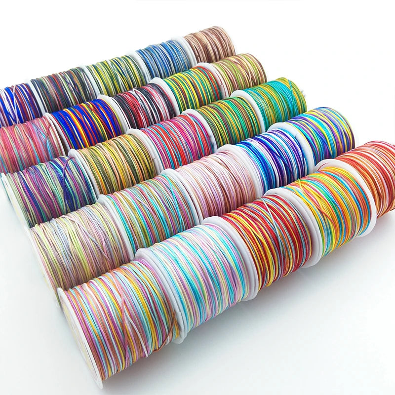 0.8MM 100M/Roll Colorful Nylon Cord Thread Chinese Knotting Macrame  Jewelry Making Accessories Jade Braided Cord