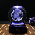 Hot Selling Supply 3D Laser Earth Transparent Glass Crystal Ball Sphere As Children Night Lamp