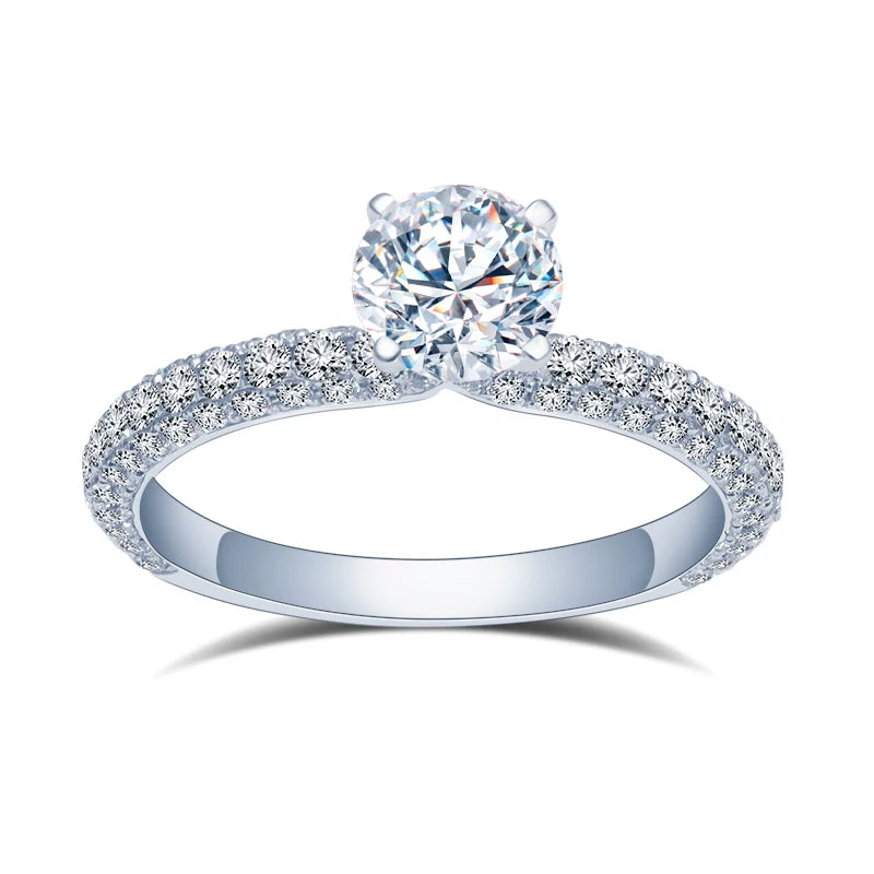 MSR-1464 Customization 18K White Gold D  VVS1  HPHT  Lab Grown Diamond Solitaire Ring