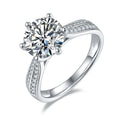 Factory Cheap Price Iced Out Moissanite Ring 5 Carat Wedding Silver Ringsfor Girl Women
