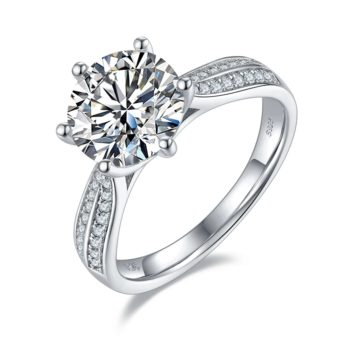 Factory Cheap Price Iced Out Moissanite Ring 5 Carat Wedding Silver Ringsfor Girl Women