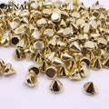 JUNAO 8mm Sil Ver Studs Spikes Plastic Gold Rivets With Hole Decorative Punk Rivets for Leather Clothes Making
