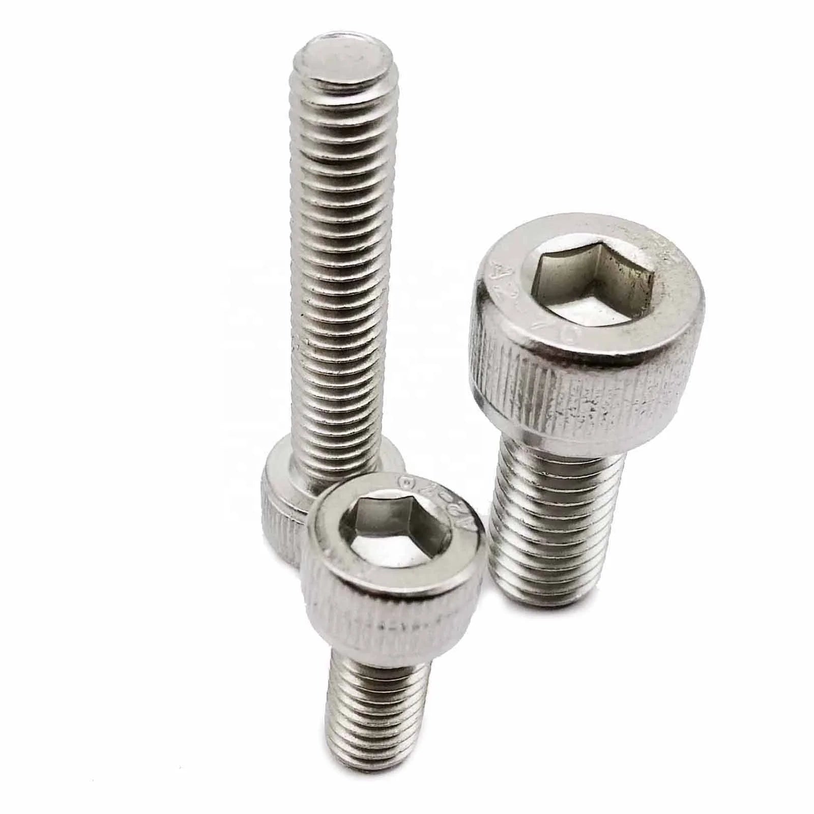 DIN912 M3 M4 M5 M6 M8 A2-70 304 Stainless Steel Hexagon Hex Socket Cap Head Screw Allen Bolt Thread Length 10-150m