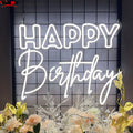 Neon Lights Happy Birthday Sign Neon Sign Large Size Custom logo Led Neon Light Letters for Shop Bedroom Party Signs