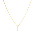 925 Silver Jewelry Wholesale Fashion Jewelry 925 Sterling Silver Stick Shaped Row of Diamond Gold Plated Necklaces Women