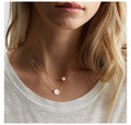 EManco Minimalist Layered Set Stainless Steel Gold Plated Necklace Set Women Link Chain Disc Necklace Elegant Jewelry Set
