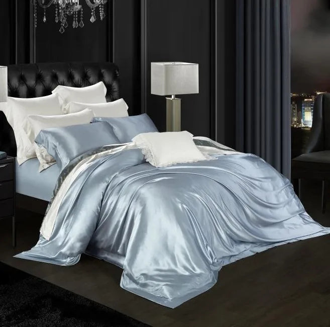 19 22 25 30 Momme Woven 400TC Eco-Friendly Customized Luxury Pure Mulberry Silk Duvet Cover Set