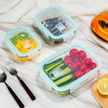 High Borosilicate Heat-resistant Rectangular Glass Food Container Microwave Compartments Lunch Box Food Storage Container Set