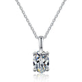 Hot Sale Vintage 925 Silver Jewelry 1ct Oval Cut Moissanite Iced Out Chain Women's Necklace with Pendant High Fashion Accessory