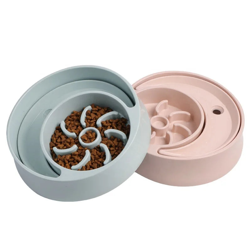 New Design Eating Drinking 2 in 1 Pet Bowl Pet Cat Dog Anti-Choking Slow Food Bowl Cat Slow Food Bowl