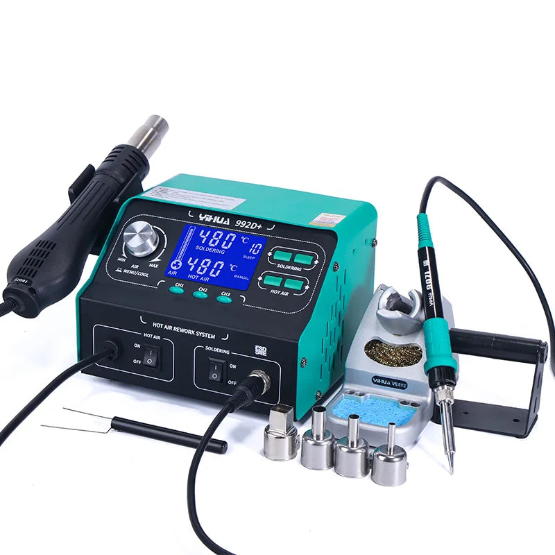 Desoldering Rework Soldering Station YIHUA 992D+ 2in1 Multi Functional Hot air Gun BGA Soldering Station