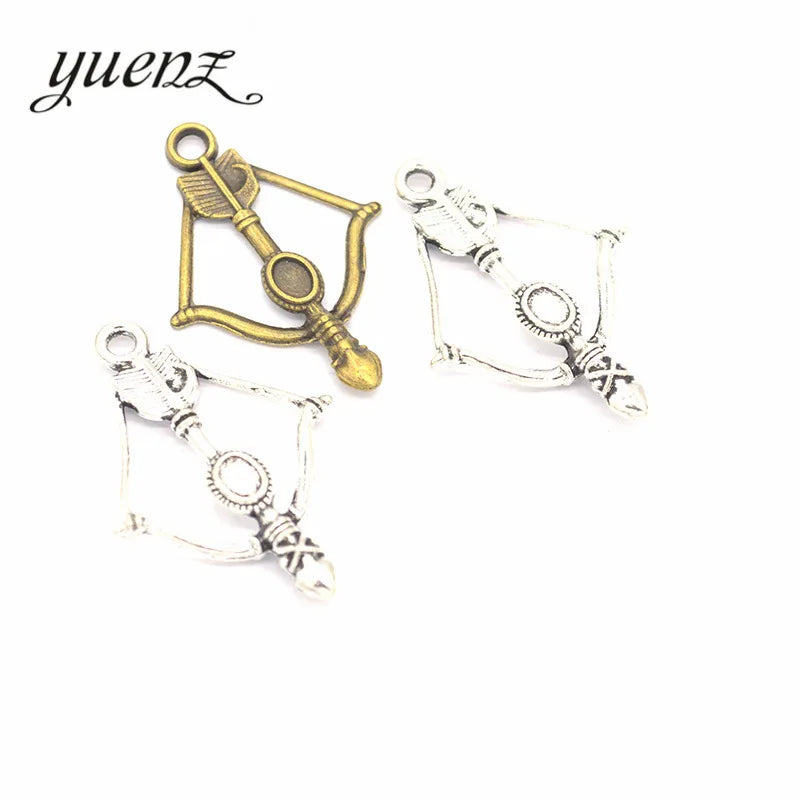 YuenZ Antique Silver Color Bow and Arrow Charm Pendants for Bracelet Necklace Jewelry Accessories Diy Jewelry Making M07