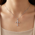 Wholesale Christian Charm Pendant Jewelry Rhodium Plated Cubic Zirconia Cross God Retro 925 Sterling Silver Unisex Fine Jewelry