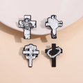 Sacred Symbolism Enamel Pins Jesus Cross Christian Brooch Crown of Thorns Lapel Badge for Backpack Clothes