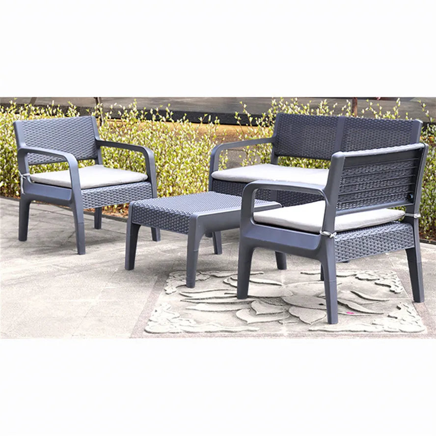 Hot Selling Furniture Plastic / Wicker Sofas Outdoor Rattan Sofa Set with CE Certificate