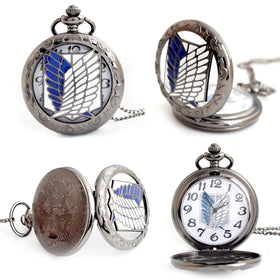 Black Bronze Cartoon Pocket Watch Share Ann Design Cartoon Boy Girl Necklace Pendant Birthday Gift Quartz Pocket Watch Gift Box