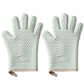 New Arrival Light Green Heat Resistant Silicone Oven Gloves Non-Slip Microware Mitt BBQ Silicone Tool