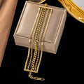 Factory Wholesale Multi-layer Vintage Stainless Steel Bracelet Cuban Chain Bead Chain Bracelet Women Jewelry Bracelets
