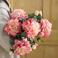 O-X4941 Wholesale Vintage Autumn Peony Artificial Flower Real Touch Big Silk Artificial Peonies Flower Wedding Decoration