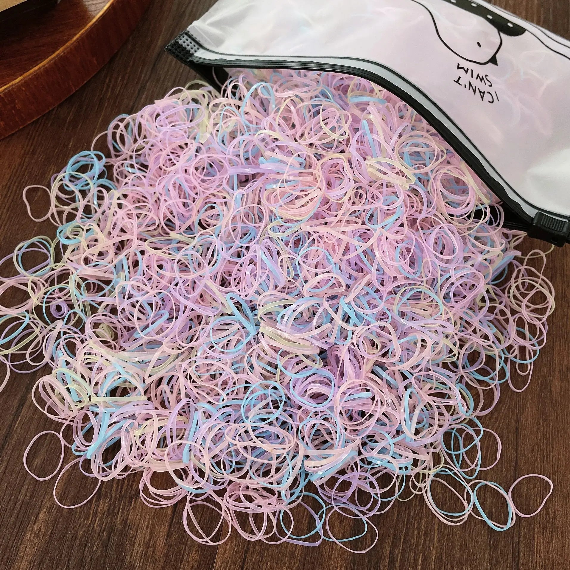 1000Pcs Girls Colourful Disposable Rubber Band Elastic Hair Tie Children Ponytail Holder Bands Kids Hair Accessories