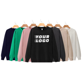 2024 New High-quality Comfortable Casual Fashion Blank 100% Cotton Crew-neck Sweater Can Be Customized logo