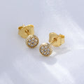 Peishang Jewelry OEM/ODM Factory  Wholesale 925 Sterling Silver 14K 18k Gold Plated CZ Halo Small Woman Wedding Stud Earring