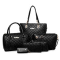 Hot Sale Office Vintage Pu Leather Women Hand Bags 6 Pcs Handbags Set