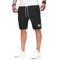 RNSHANGER Summer Casual Solid Shorts Men Loose Beach Short Pants Corduroy Breathable Fitness Sports Elastic Waist Sweatpants