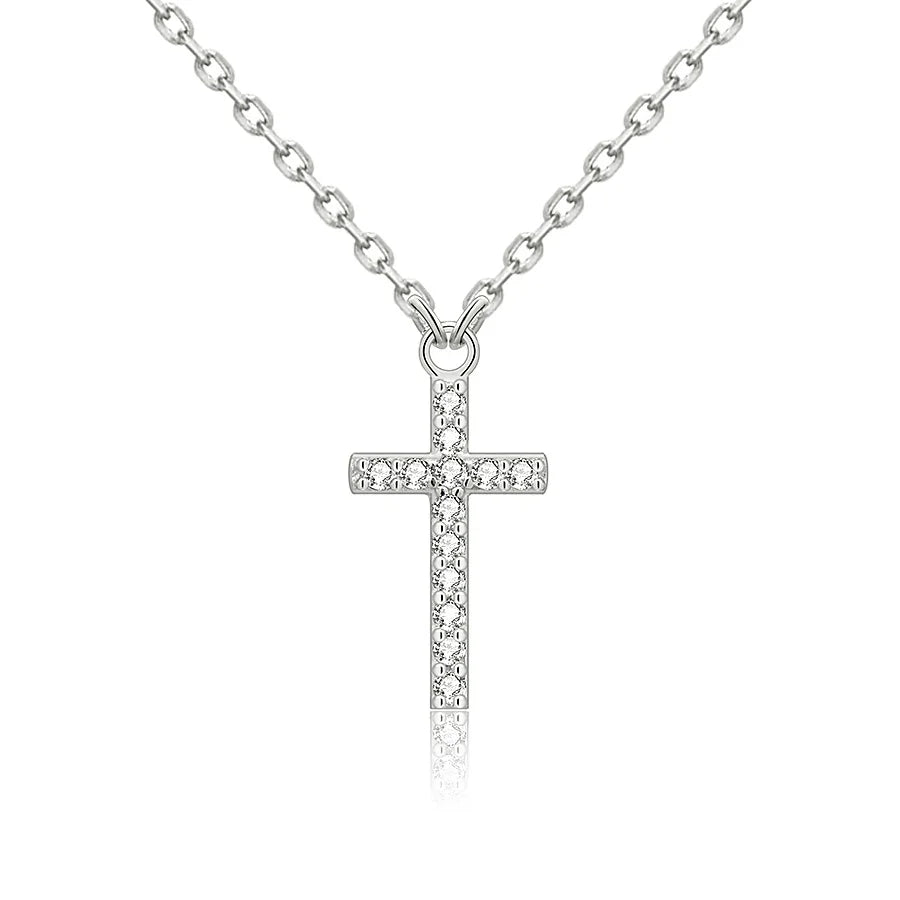 Wholesale 925 Sterling Silver Delicate Trending Jewellery Mini Pendant Charm Cross Necklace for Women