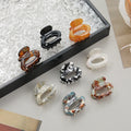 Cute Korean Geometric Square Acrylic Small Hair Claw Tortoiseshell Rectangle Cellulose Acetate Mini 3.5cm Hair Claw Clips