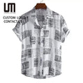 Clearance Sales Summer Men's Hawaiian Shirt - Short Sleeve Casual Button up Beach Shirt (Vacation Print)