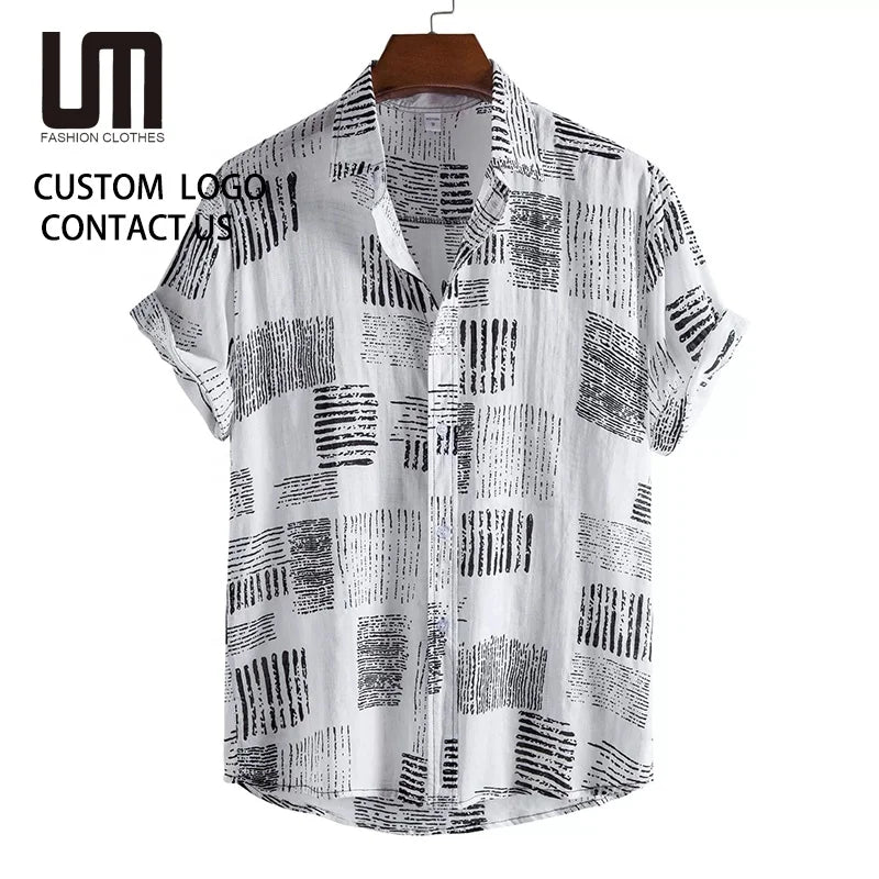 Clearance Sales Summer Men's Hawaiian Shirt - Short Sleeve Casual Button up Beach Shirt (Vacation Print)