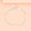 New Arrival Double-layer Hollow Silver Bracelet Fashion Korean Temperament Chain Heart Bracelet for Women