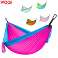 WOQI Hot Selling High Quality 210T Nylon Outdoor Single and Double Camping Colored Hammock