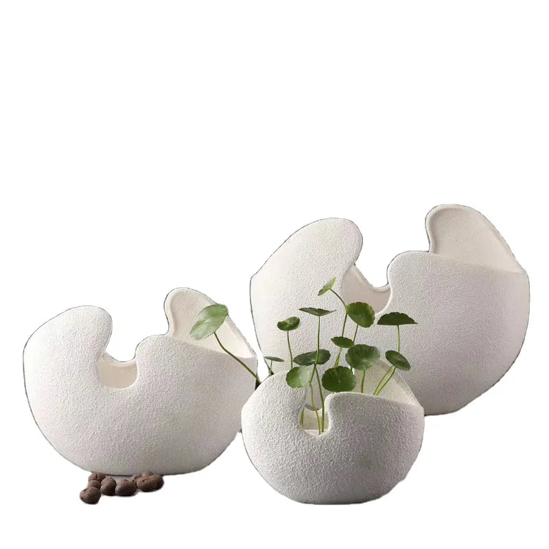 Ceramic Glazed White Modern Succulent Plant Pots Home Garden Decor DDP Shipping