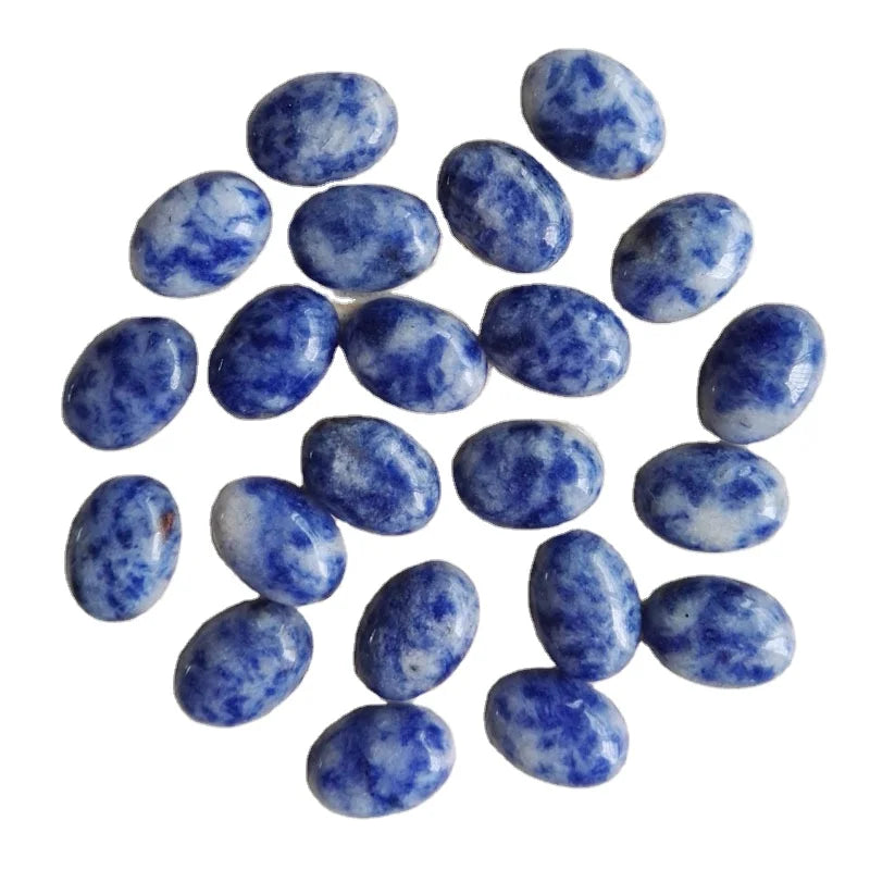 HZ 13*18mm Oval Blue Spot Stone  Cabochons for Jewelry Crafts