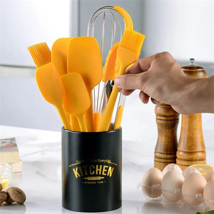 New Pastry Tools 8 Piece Heat Resistance Silicone Baking Spatulas Whisks Tongs Set