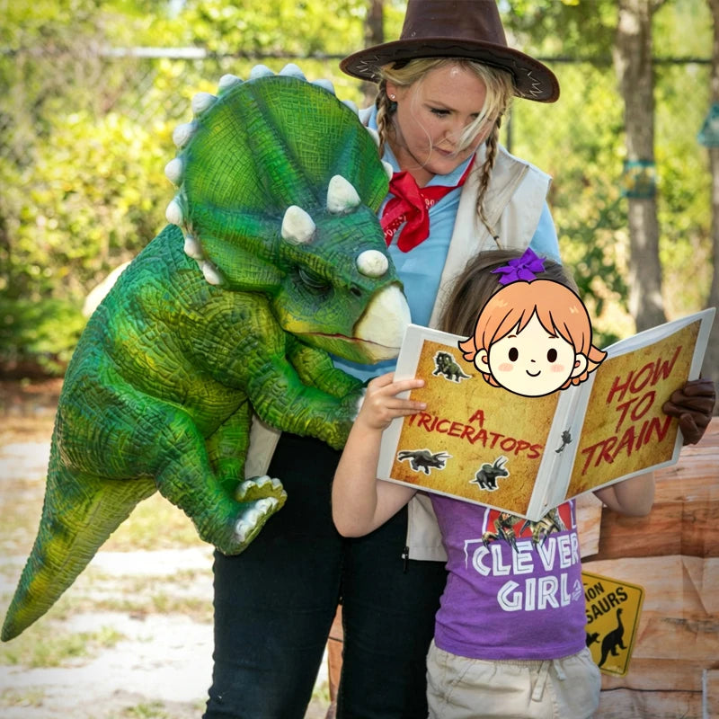 Realistic 3D Animatronic Dinosaur Puppet for Amusement Park Ride and Trampoline Park Use for Kids