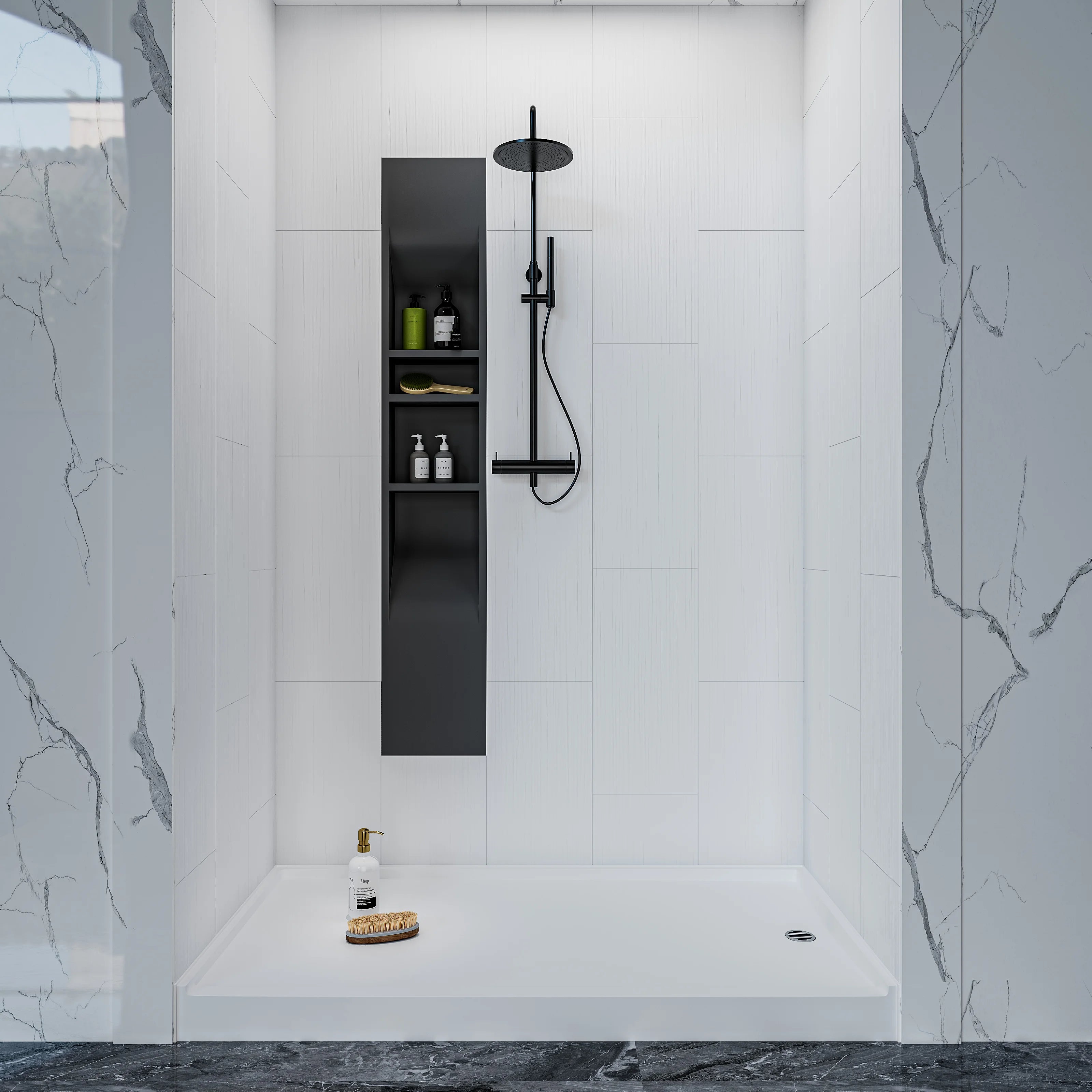 Solid Surface Bathroom Wall Panels Luxury Customized Waterproof Wholesale Availability