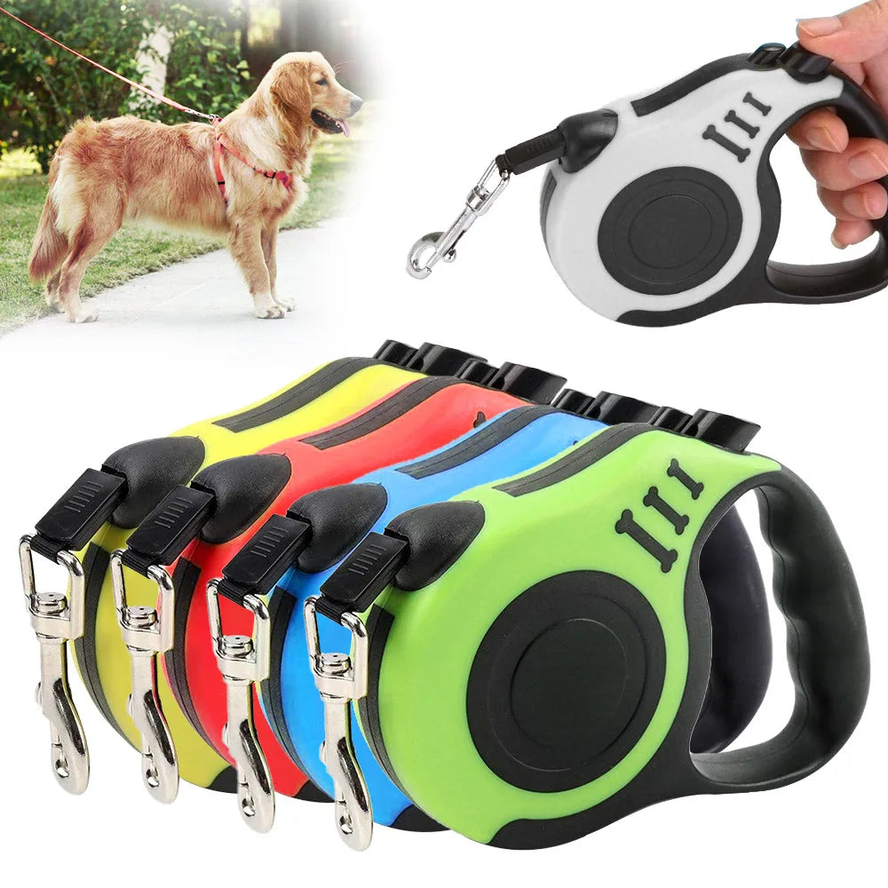 3m/5m Durable Portable Automatic Pet Leash Outdoor Training Nylon Walking Running Leads Retractable Dog Leash