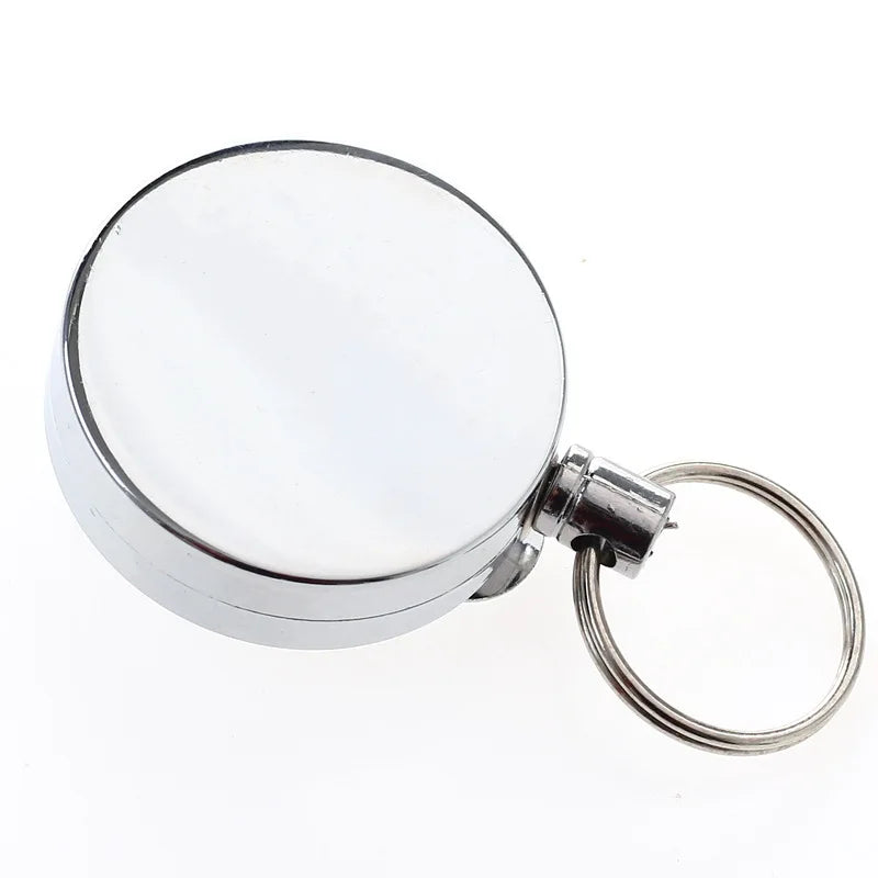 Heavy Duty Retractable Badge Holder Reel Well Metal ID Badge Holder with Belt Clip Key Ring Name Card Keychain