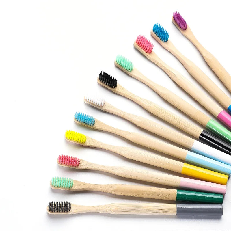 Factory Customized Creative Custom Eco-friendly Bamboo Toothbrush Round Handle