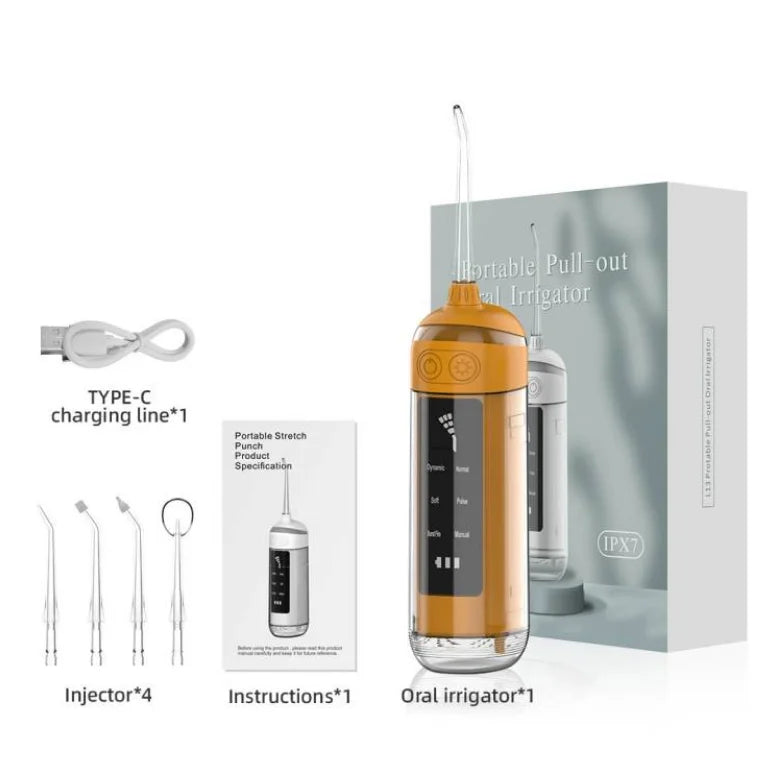 Rechargeable Oral Irrigator Water Dental Floss Jet 6 Modes Portable Electric Dental Irrigator Flosser Tooth Cleaner  Mini IPX7