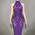 2025  Diamond Mesh Prom Dress Elegant Women Cloth Wedding Party Dress Purple Formal Dress