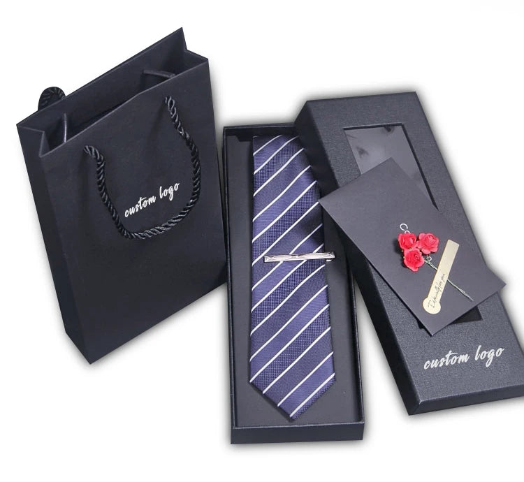 Custom logo Golden Supplier Fathers Day Gifts Bow Tie Paper Packaging Box Luxury Men's Tie Set Gift Box