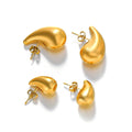 Shescity Best Selling Trendy Waterdrop Designer Silver Stud Earrings 18K Gold Plated Minimalist Earrings Women Jewelry for Gifts
