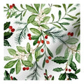 Holly Christmas White Floral 100% Cotton Fabric for Girls Boys for Garments Shirts Crafts Toys Accessories Winter Holiday