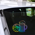 Football With Beer Car Window Sticker Bumper Van Laptop Vinyl Decal Sticker Gift Die Cut Decals Laptop Window Glass