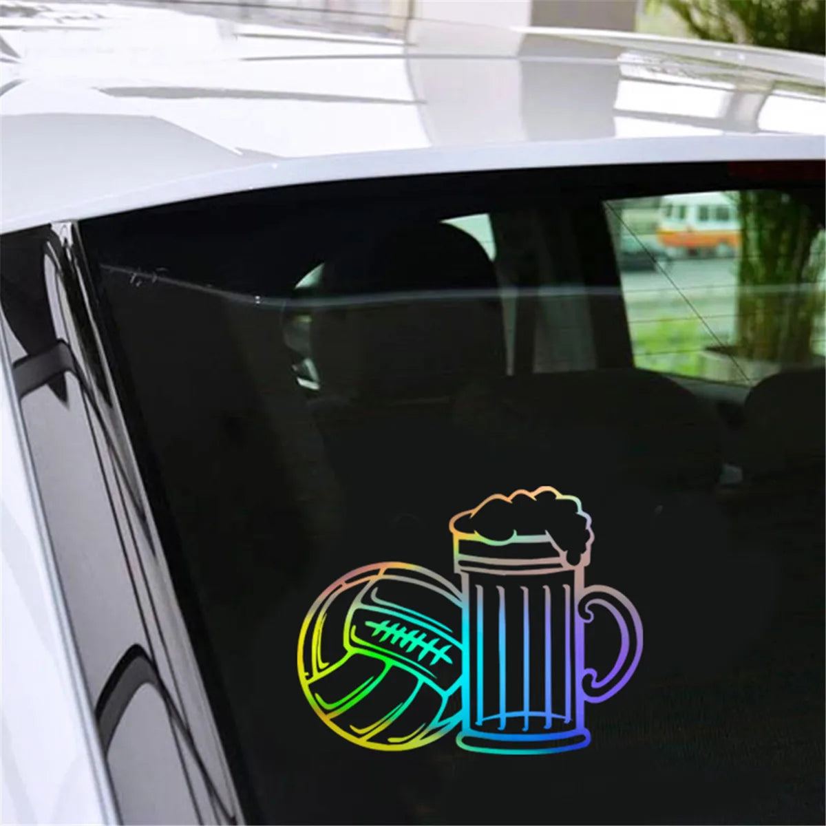 Football With Beer Car Window Sticker Bumper Van Laptop Vinyl Decal Sticker Gift Die Cut Decals Laptop Window Glass