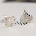 925 Sterling Silver Ginkgo Biloba Stud Earrings for Women Elegant Wedding Jewelry Pendientes Mujer Moda 2022 Brincos